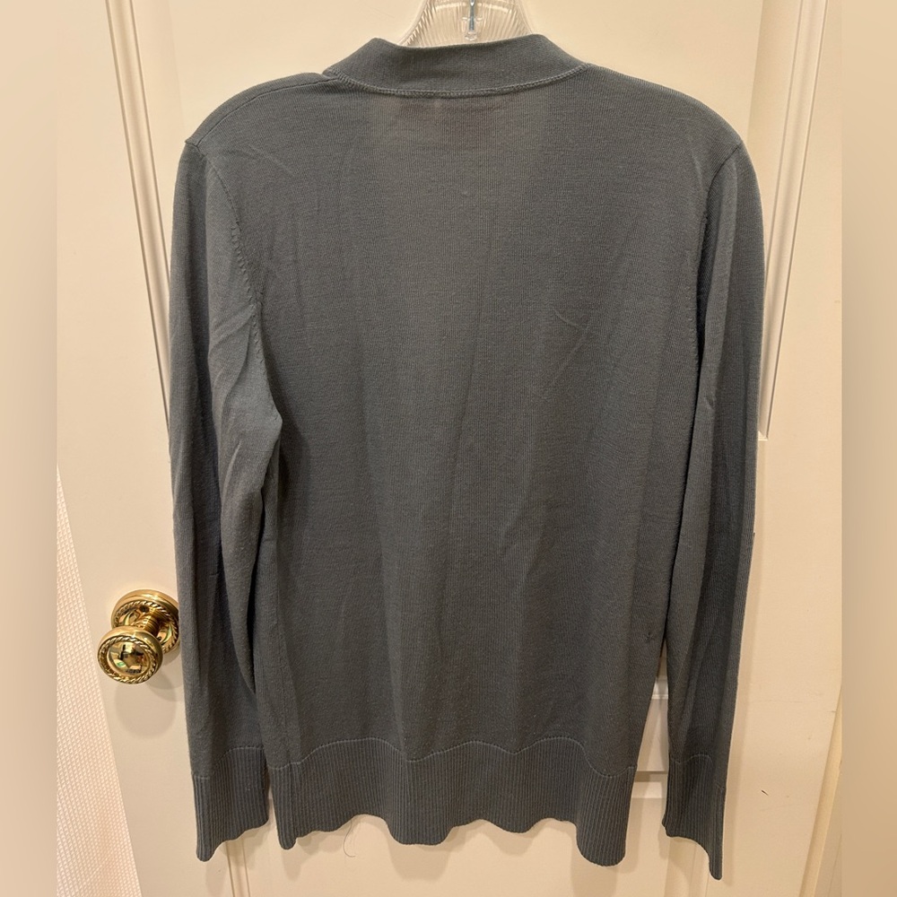 Tory Burch Gray Sweater with Sliver Buttons - Picture 4 of 4
